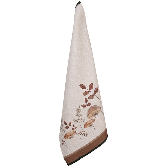 Clayre & Eef LFJ42-2 Paño de cocina con setas Beige 50x70 cm