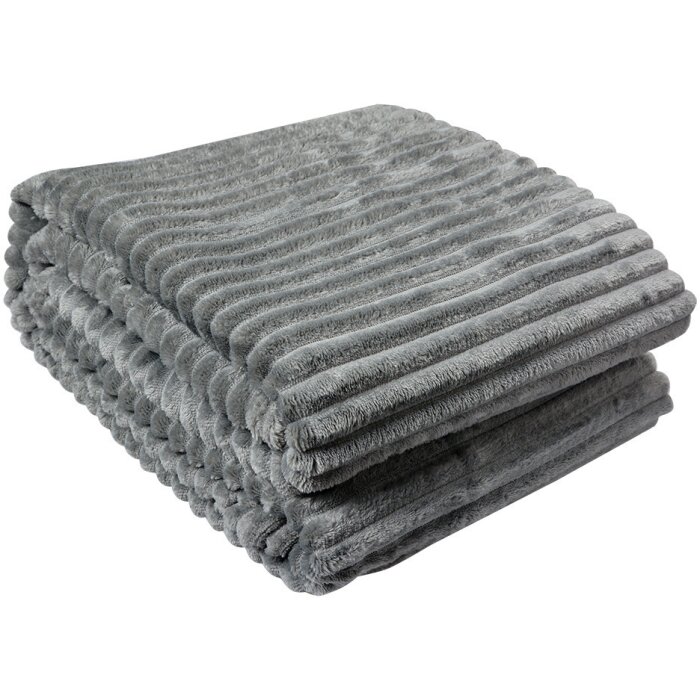 Clayre & Eef KT060.158LG Plaid Gris 180x200 cm