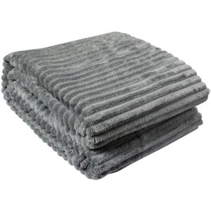 Clayre & Eef KT060.158LG Plaid Gris 180x200 cm