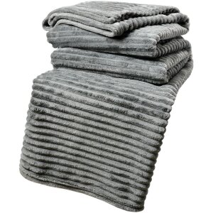 Clayre & Eef KT060.158LG Plaid Gris 180x200 cm