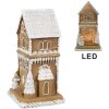 Clayre & Eef 6PR4193 Decoración Casa con LED Marrón Blanco 8x8x15 cm