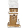 Clayre & Eef 6PR4193 Decoración Casa con LED Marrón Blanco 8x8x15 cm