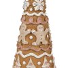 Clayre & Eef 6PR4362 Decoración Árbol de Navidad Ø 14x37 cm Marrón Blanco
