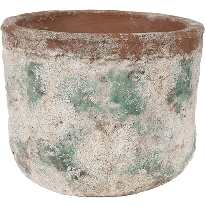 Clayre & Eef 6TE0530L Maceta Ø 18x15 cm Verde Vintage