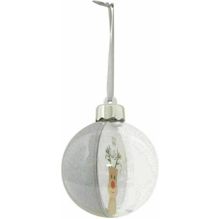 Deknudt S66FJ6 Adorno navideño para fotos color plata purpurina