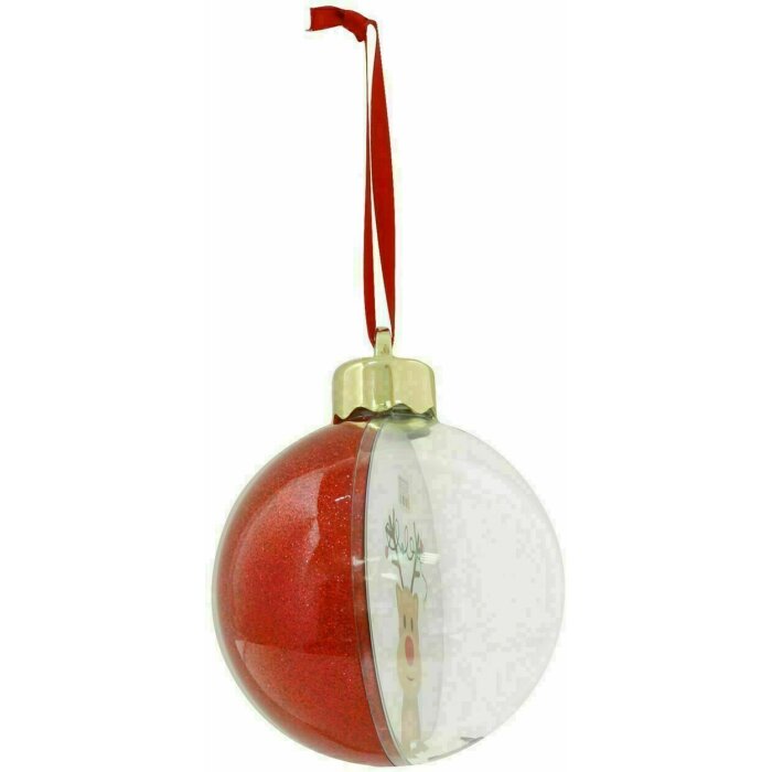Deknudt S66FJ7 Adorno navideño color rojo purpurina para insertar en fotos