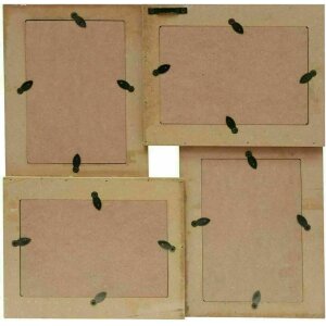 Deknudt S67UD1 Marco Galleria driftwood blanco para 4 cuadros marrón natural 10x15 cm