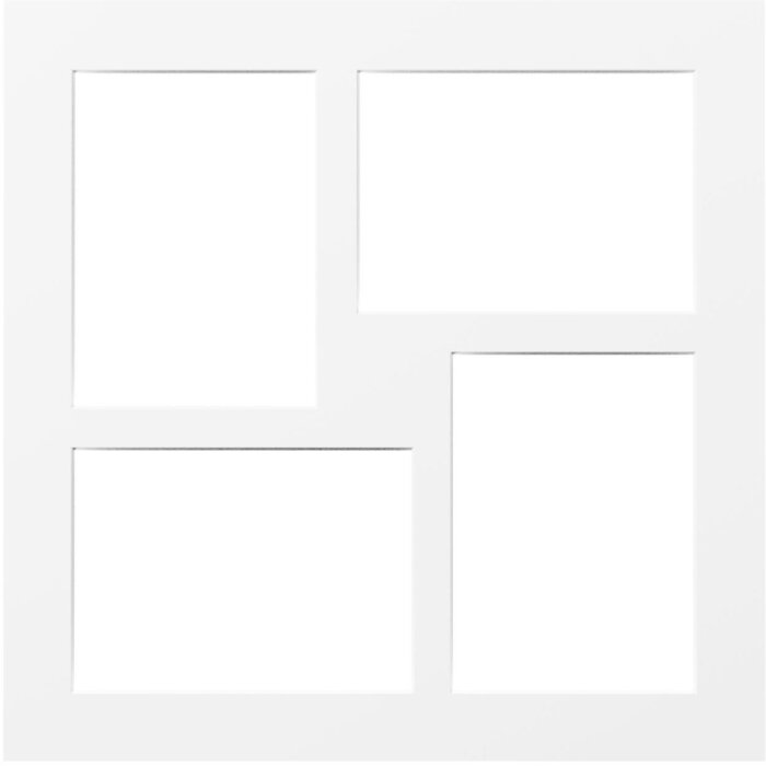 Walther Gallery Passepartout 40x40 cm blanco 4 recortables 13x18 cm