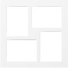 Walther Gallery Passepartout 40x40 cm blanco 4 recortables 13x18 cm