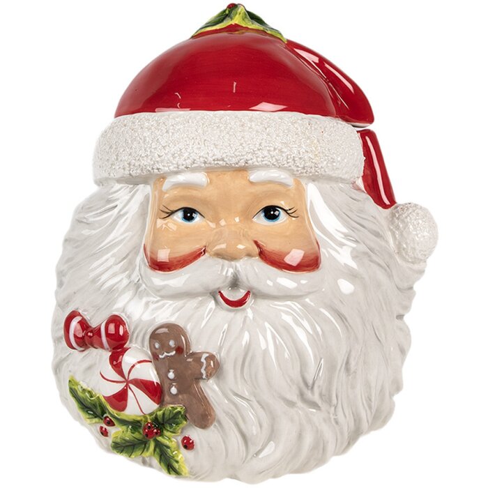 Clayre & Eef 6CE1856 Tarro con tapa 20x17x22 cm Papá Noel