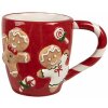 Clayre & Eef 6CEMU0158 Taza Gingerbread Rojo-Blanco 325ml 14x9x10cm