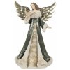 Clayre & Eef 6PR3959GG Figurita Ángel 16x9x25 cm Gris/Verde