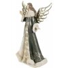 Clayre & Eef 6PR3959GG Figurita Ángel 16x9x25 cm Gris/Verde
