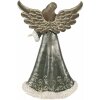 Clayre & Eef 6PR3959GG Figurita Ángel 16x9x25 cm Gris/Verde