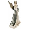 Clayre & Eef 6PR3959GG Figurita Ángel 16x9x25 cm Gris/Verde