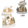 Clayre & Eef 6PR4186 Decoración Seta con Enanitos LED 13x12x15 cm