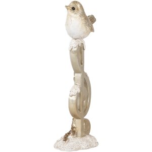 Clayre & Eef 6PR4227 Decoración Pájaro en clave 6x5x16 cm