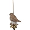 Clayre & Eef 6PR4228 Colgador decorativo pájaro 6x4x6 cm