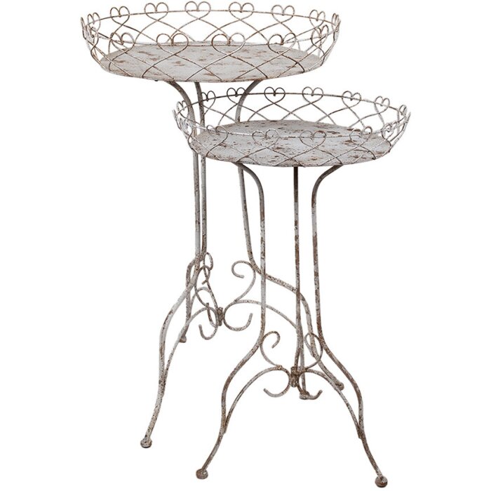 Clayre & Eef 5Y1239 Juego de mesa para plantas Ø 52x84/ Ø 42x66 cm