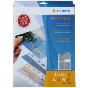 Fundas para tarjetas postales lámina transparente 10x15 (wpk) 10 uds.