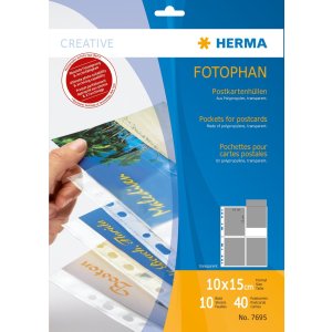 Fundas para tarjetas postales lámina transparente 10x15 (wpk) 10 uds.