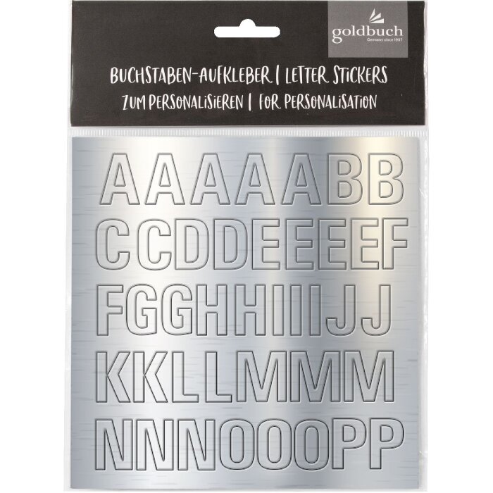 Goldbuch plata letras adhesivas 17x22 cm 2 hojas 2,5 cm alto