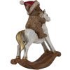 Clayre & Eef 6PR4169 Decoración Oso sobre caballo balancín 12x4x14 cm