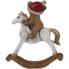 Clayre & Eef 6PR4169 Decoración Oso sobre caballo balancín 12x4x14 cm