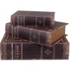 Clayre & Eef 65692 Juego de 3 cajas de madera marrón modernas 27x22x7 cm