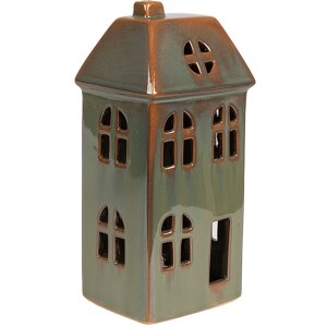 Clayre & Eef 6CE1797 Decoración Casa LED Verde Porcelana 7x6x15 cm