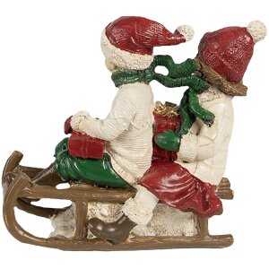 Clayre & Eef 6PR4182 Decoración niños en trineo 12x6x11 cm