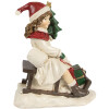 Clayre & Eef 6PR4183 Decoración Niño sobre trineo 10x6x12 cm