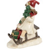 Clayre & Eef 6PR4183 Decoración Niño sobre trineo 10x6x12 cm