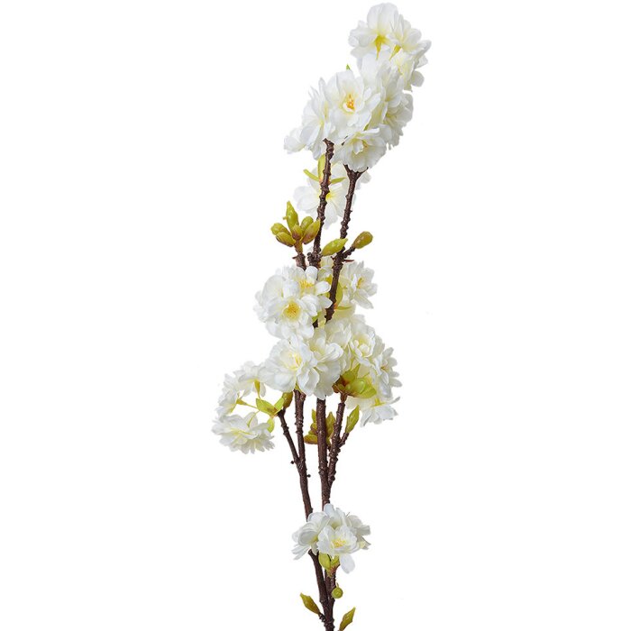 Clayre & Eef 5PL0093 Rama Decorativa con Flores Blanco 10x8x92 cm Plástico