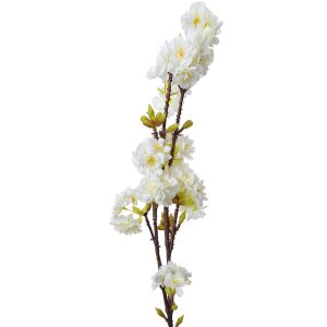 Clayre & Eef 5PL0093 Rama Decorativa con Flores Blanco 10x8x92 cm Plástico