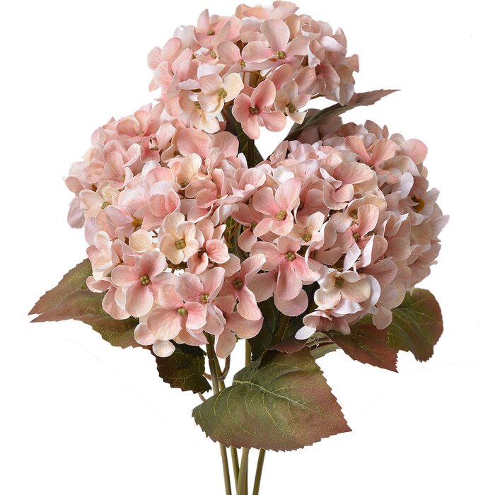 Flor artificial Clayre & Eef Hortensia rosa verde 18x16x44 cm