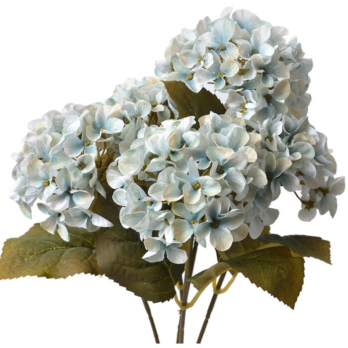 Clayre & Eef 6PL0306 Flor artificial Hortensia Azul Verde 42 cm