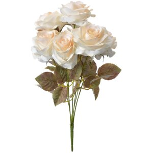 Clayre & Eef 6PL0308 Flor artificial Rosa Blanca Verde 16x16x47 cm