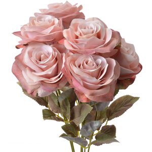 Clayre & Eef 6PL0309 Flor artificial Rosa Verde 16x16x47 cm