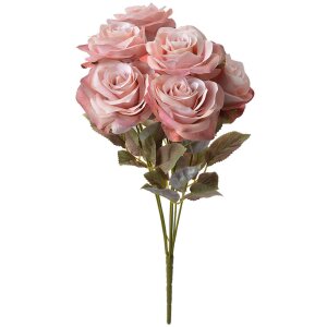 Clayre & Eef 6PL0309 Flor artificial Rosa Verde 16x16x47 cm