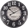 Clayre & Eef 5KL0240 Reloj de Pared Negro Blanco Madera Ø 59x5 cm Country Style