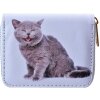 Juleeze JZWA0227 Monedero 11x9 cm Blanco Gris Cartera PU con Gato