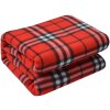 Clayre & Eef KT060.152 Plaid Rojo Negro 180x200 cm 100% Poliéster