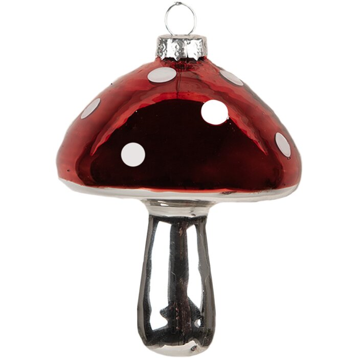 Clayre & Eef 6GL4646 Chuchería de Navidad seta Ø 7x9 cm