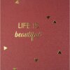 Álbum espiral Exacompta LIFE rojo 32x22cm 50 páginas negro 250g/m² gofrado dorado