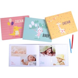 Exacompta álbum de fotos bebé 30 páginas blanco 28,5x22 cm verde pastel formato apaisado