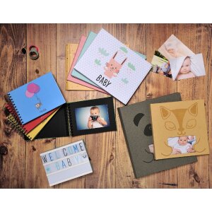Exacompta álbum de fotos bebé 30 páginas blanco 28,5x22 cm verde pastel formato apaisado
