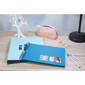 Álbum de fotos en espiral Exacompta MILANO Azul 32x22 cm 50 páginas negras 250 g/m².