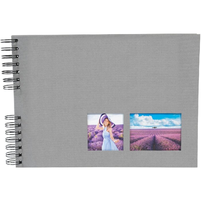 Exacompta álbum de fotos espiral MILANO 32x22 cm 50 páginas negro gris