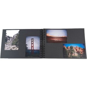 Exacompta álbum de fotos espiral MILANO 32x22 cm 50 páginas negro gris
